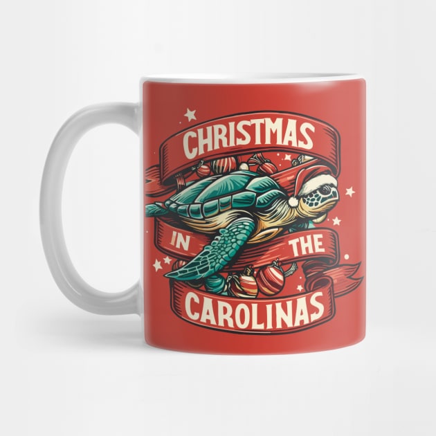 Christmas In The Carolinas Sea Turtle With Santa Hat by SubtleSplit